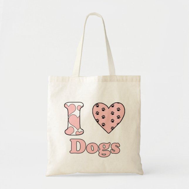 Bolso De Tela Me encantan los perros (Frente)