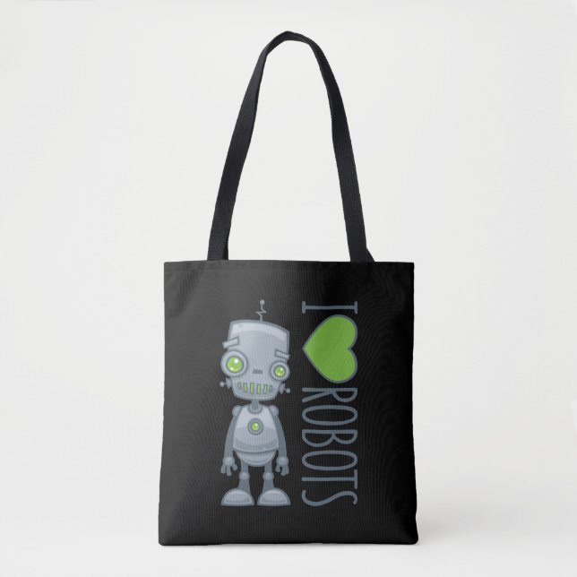 Bolso De Tela Me encantan los robots (Anverso)