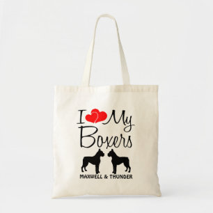Bolso De Tela Me encantan mis perros de TWOBoxer
