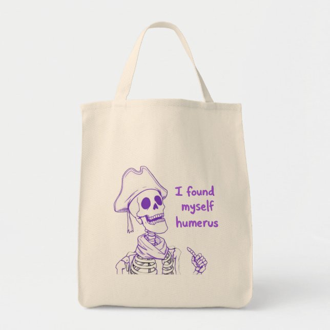 Bolso De Tela Me Encontré Humerus - Funny Skeleton Pun (Frente)