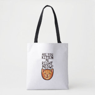 Bolso De Tela ¿Me estás comiendo bien Meow Caturday Art divertid