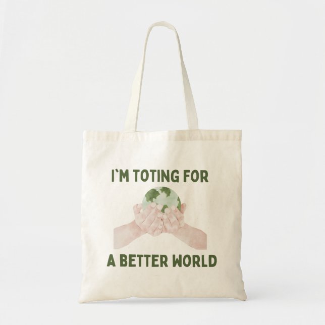 Bolso De Tela Me estoy preparando para un mundo mejor (Frente)