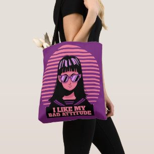 BOLSO DE TELA ME GUSTA MI MALA ACTITUD CHICAS TOTE