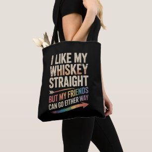 Bolso De Tela Me gusta mi whisky solo pero mis amigos LGBTQ