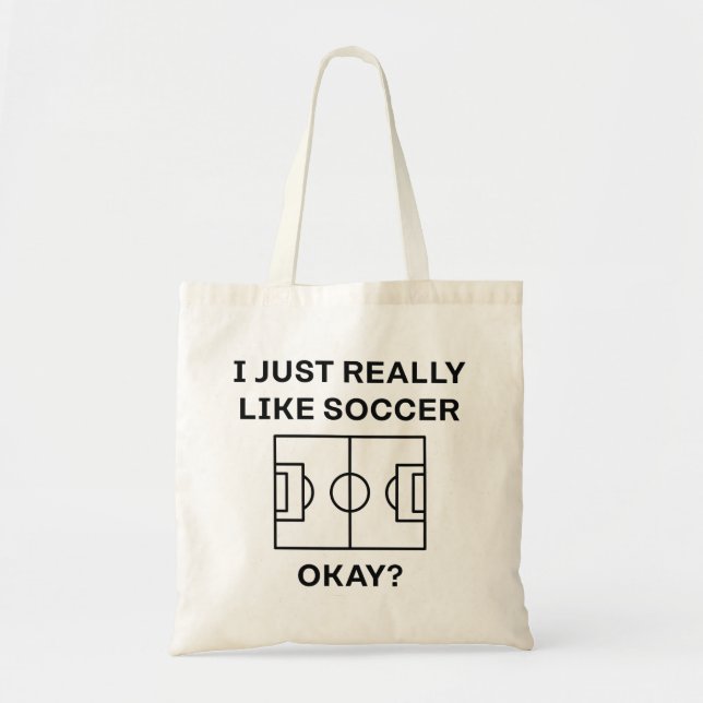 Bolso De Tela Me Gusta Mucho El Fútbol Vale (Frente)