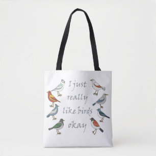 Bolso De Tela Me Gusta Mucho Los Aves Bien Vigilador De Camiseta
