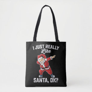 Bolso De Tela Me gusta mucho Santa OK Navidad familiar
