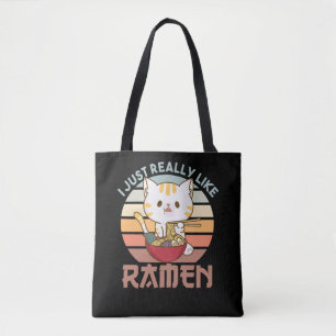 Bolso De Tela Me Gusta Realmente Ramen Cute Cat Come Ramen