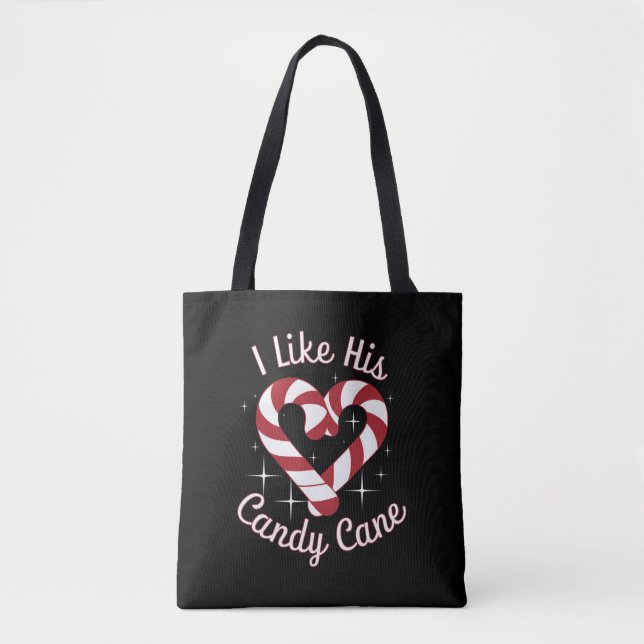Bolso De Tela Me Gusta Su Candy Cane Funny Pareja (Anverso)