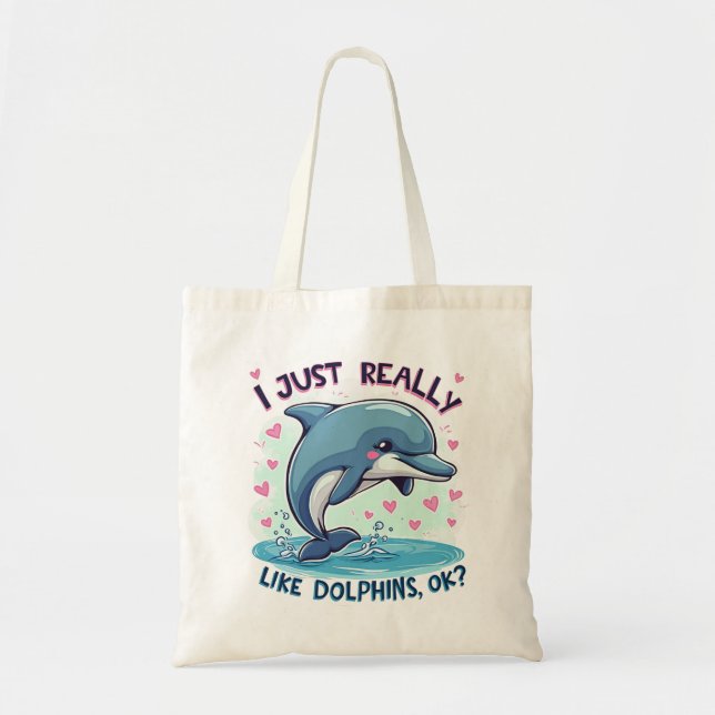 Bolso De Tela Me Gustan Los Delfines (Frente)
