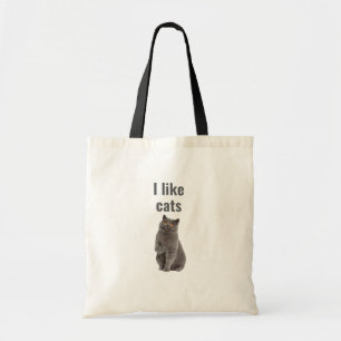 Bolso De Tela Me gustan los gatos – Diseño de ilustración de gat