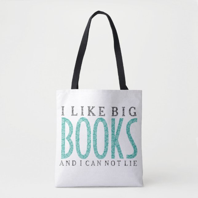 Bolso De Tela Me Gustan Los Grandes Libros Diseño De Texto Negro (Anverso)