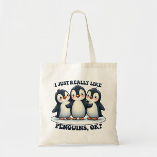 Bolso De Tela Me Gustan Los Pingüinos.