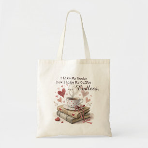 Bolso De Tela Me Gustan Mis Libros Cómo Me Gusta Mi Café - Sin F