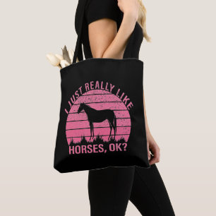 Bolso De Tela Me gustan mucho los caballos en rosa