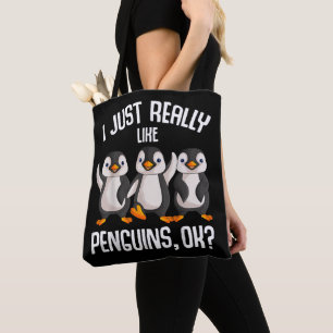 Bolso De Tela Me gustan mucho los pingüinos Niñas Niños Mujeres