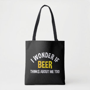 Bolso De Tela Me pregunto si la cerveza piensa en mí también