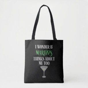 Bolso De Tela Me pregunto si Martinis piensa en mí también