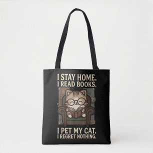 Bolso De Tela Me Quedo En Casa Leo Libros Acaricio A Mi Gato Gat