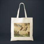 Bolso De Tela Meadow Matchup Playful Hares in a Meadow<br><div class="desc">This tote bag features happy hares playing together in a sunny meadow. The cheerful and colorful animal scene is perfect for hare lovers, rabbit fans, and anyone who enjoys cute wildlife artwork. Great for everyday use, grocery shopping, school, or casual outings. A fun and charming tote bag for animal lovers,...</div>