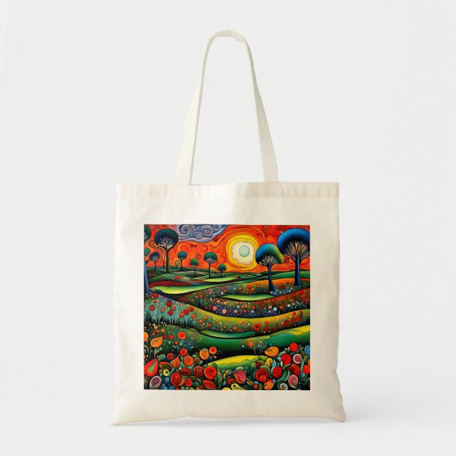 Bolso De Tela Meadows de flores 2 (Frente)