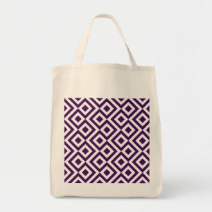 Bolso De Tela Meandro Púrpura y Blanco