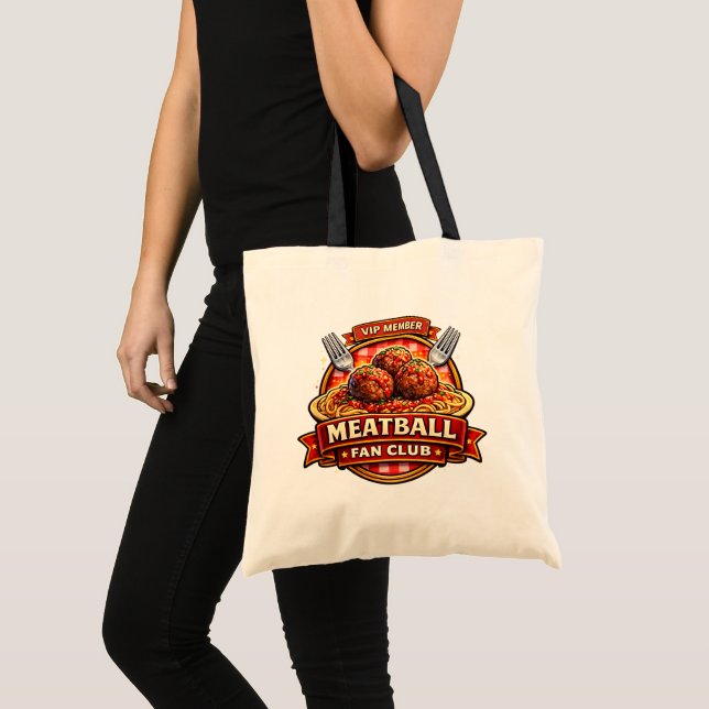 Bolso De Tela Meatball Fan Club VIP Member – Retro Italian Food  (Anverso (producto))