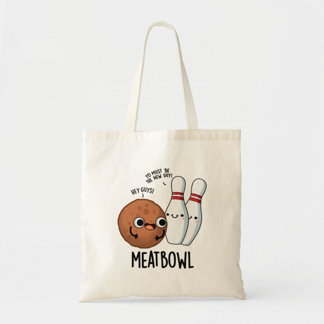 Bolso De Tela Meatbowl Funny Meatball Pun (Frente)