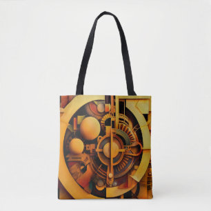 Bolso De Tela Mecanismo Dorado Abstracto Steampunk