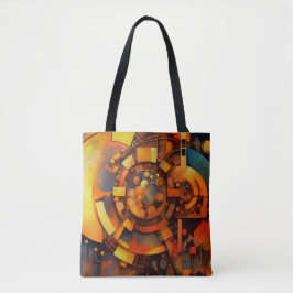 Bolso De Tela Mecanismo Solar Steampunk Abstracto