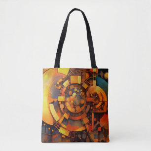 Bolso De Tela Mecanismo Solar Steampunk Abstracto
