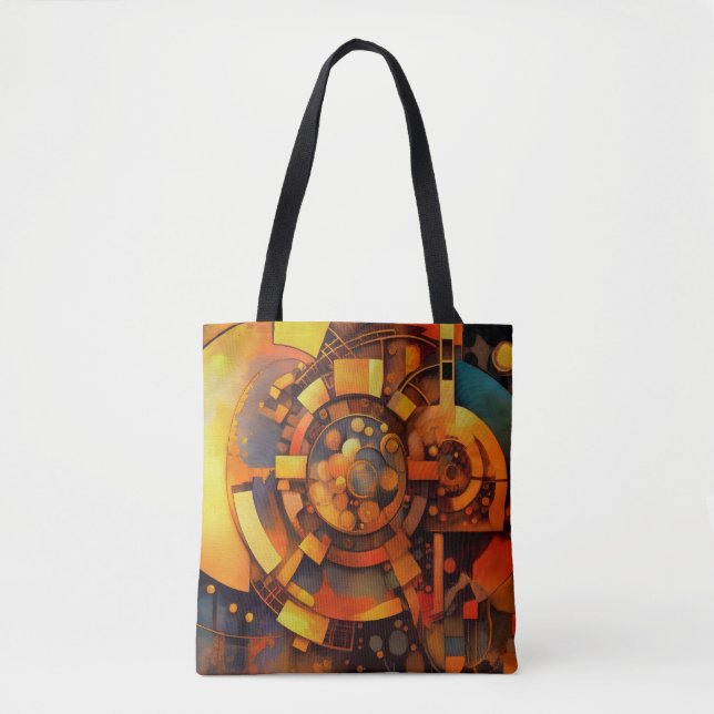 Bolso De Tela Mecanismo Solar Steampunk Abstracto (Anverso)
