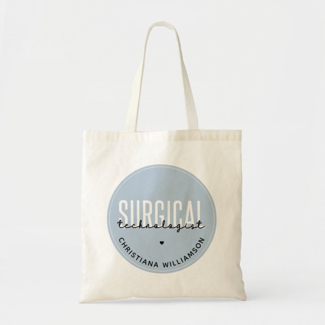 Bolso De Tela Med Surg Tech, Tecnólogo Quirúrgico De Nombre Pers (Frente)