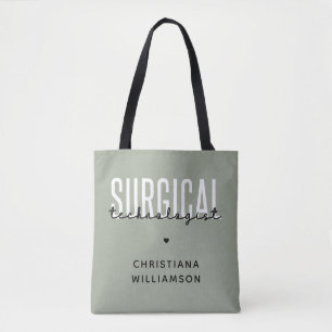 Bolso De Tela Med Surg Tech, Tecnólogo Quirúrgico De Nombre Pers