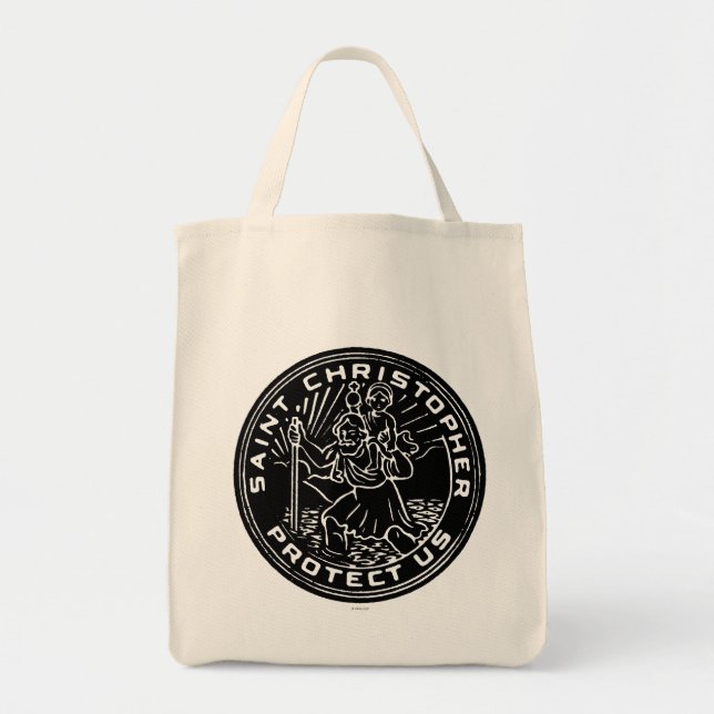 Bolso De Tela Medalla de Christopher de santo (Frente)