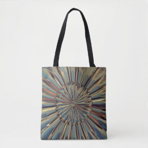 Bolso De Tela Medallón de flores de estilo metálico Art deco bro