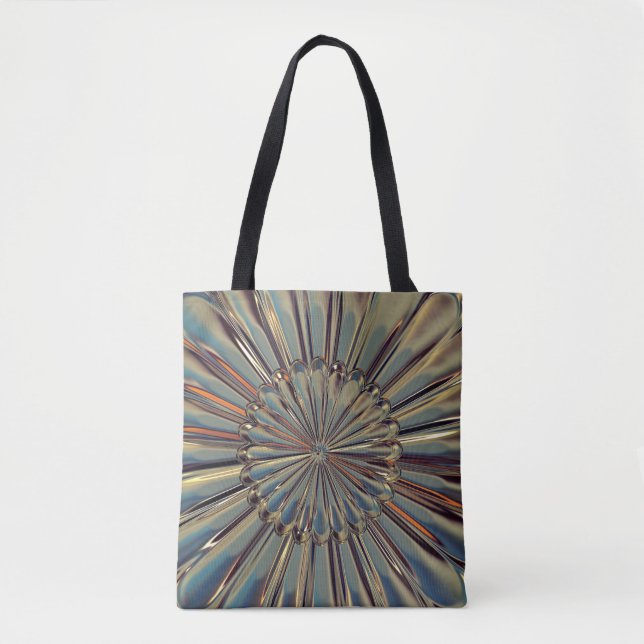 Bolso De Tela Medallón de flores de estilo metálico Art deco bro (Anverso)
