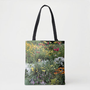 Bolso De Tela Mediados de jardines coloridos del verano