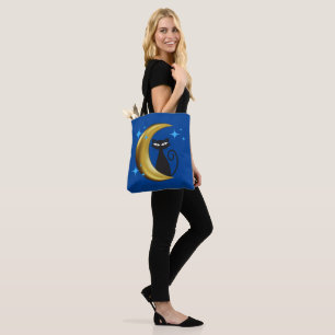 Bolso De Tela Mediados del siglo Moderno Gato MCM Retro Atómico 