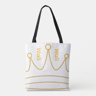 Bolso De Tela medias con Wali en letras doradas