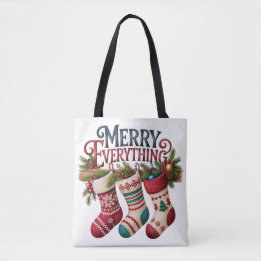 Bolso De Tela Medias de Navidad tejidas con todo el espíritu nav