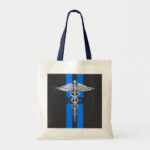 Bolso De Tela Médica médico MD Caduceus Fibra de Carbono