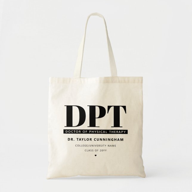 Bolso De Tela Médica moderno de DPT de Graduación de Terapia Fís (Frente)