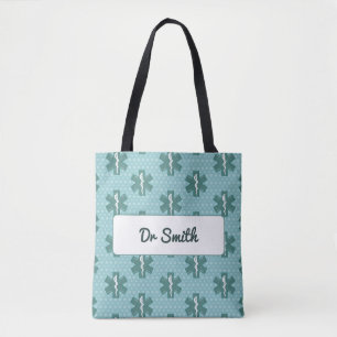 Bolso De Tela Médica nombre personalizado símbolo médico regalo 