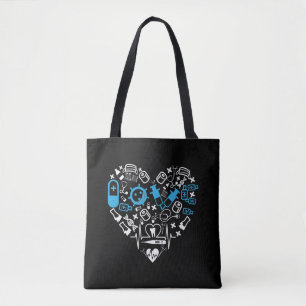 Bolso De Tela Medicina - Corazón De Equipo Médico