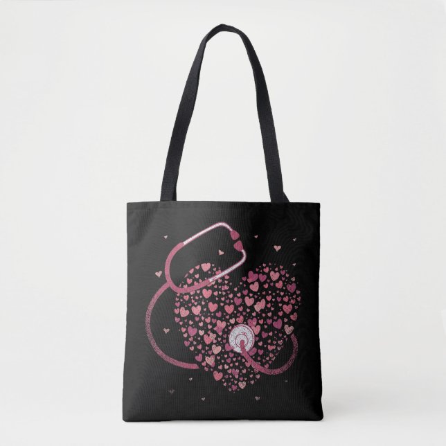 Bolso De Tela Medicina Regalo Estetioscopio Enfermera cardíaca S (Anverso)