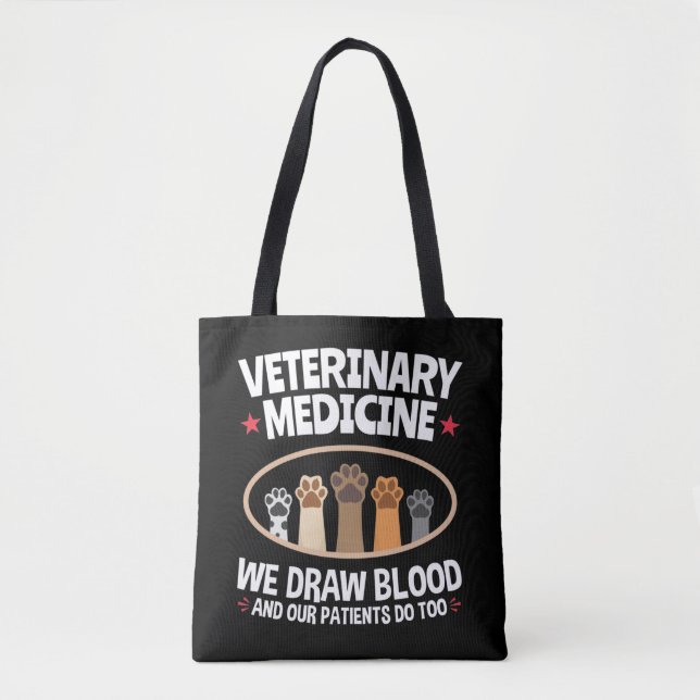 Bolso De Tela Medicina Veterinaria Dibujamos Tecnología De Vet G (Anverso)