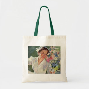 Bolso De Tela Medicina Vintage, Enfermera Feliz en Uniforme