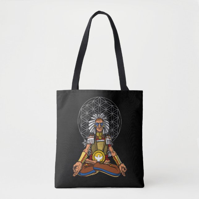 Bolso De Tela Medición de los indios del jefe nativo de yoga Zen (Anverso)
