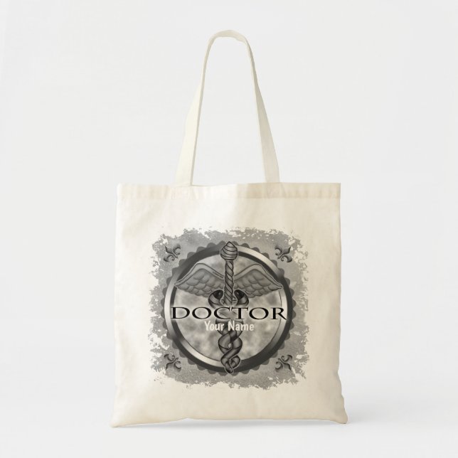 Bolso De Tela Médico de plata  (Frente)